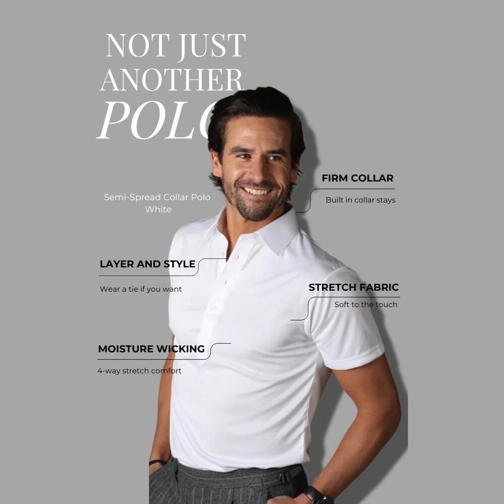 Collars and Co. Men's White Polo Shirt - Picture 5 of 9